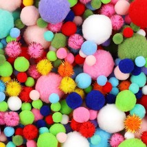 900 Pcs Pom Poms, Multicolor Bulk Pom Poms Arts And Crafts, Soft And Fluffy Craf - £11.74 GBP