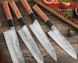 4 Piece Chef Knife Set Gyuto Nakiri Santoku Kiritsuke Knives Japanese De... - £78.25 GBP