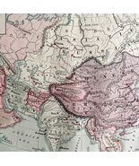 1879 Political Map Of Asia Victorian Atlas Harpers Geography 1st Edition... - $1,464.67 MXN
