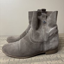 Womens Size 6.5 Frye And Co Sarah Shortie Taupe Booties Suede Ankle Pull On - $35.95