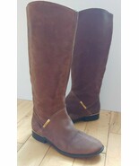 Geox Respira Brown Suede Boots Knee High Tall Zip up Riding Sz EU36.5 US6 - $54.80 CAD