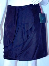 CYNTHIA ROWLEY New York CHOCOLATE Brown DRAPED Front SKIRT 12 Free Shipping - $69.27