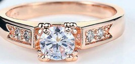 Cubic Zirconia Ring 18K Rose Gold Plated Sterling Silver Sizes 6,8,9 - £71.09 GBP