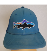 Patagonia Trout Fish Mesh Trucker Hat Snapback Blue Cap Adjustable - Read - $228.77 MXN