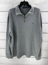 Polo Ralph Lauren Sweater Mens Estate Rib 1/4 Zip Pullover Gray Size X-L... - £15.44 GBP