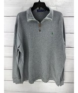 Polo Ralph Lauren Sweater Mens Estate Rib 1/4 Zip Pullover Gray Size X-L... - £15.46 GBP
