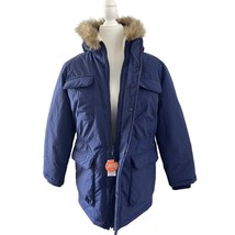 Nwt Children&#39;s Place Navy Blue Parka Hooded Faux Jacket Warm Hood Sz Xxl Unisex - £30.47 GBP