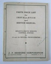 Seeburg Jukebox Select-O-Matic Service Parts Manual Phonograph Music Ori... - £45.09 GBP