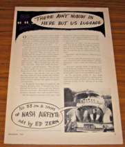 1951 Print Ad Nash Airflyte Ajax Eight No. 33 in Series by Ed Zern - £11.60 GBP