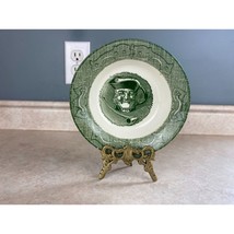 Royal USA Underglaze Old Man Image 5.5&quot;  Vintage Green Bowl - $12.86