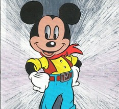 Cowboy Mickey Mouse Silver Foil Postcard Posted 1987 Dufex - £19.94 GBP