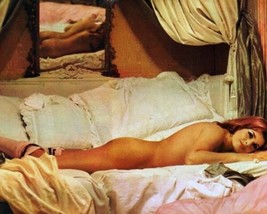 Senta Berger lies on bed wearing stockings 4x6 inch photo - £4.71 GBP