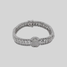 7.50CT Round Cut Simulated Diamond Women&#39;s Bracelet Gold Plated 925 Silver - £153.60 GBP