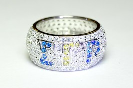 Sigma Gamma Rho SORORITY Sterling Silver Ring with Simulated Diamonds NEW!*** - £57.60 GBP