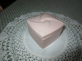 Avon Fluted Soft Pink Porcelain Trinket Or Ring Box - 2.5&quot; X 2.5&quot; X 1.75&quot; High - £5.90 GBP