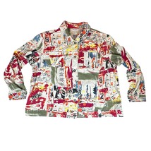 Units Woman Jacket 2X Abstract Print Button Front Long Sleeve Boxy Cotto... - $28.98