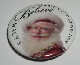 Macy's Make A Wish Foundation Pinback Button Believe 1 3/8" Buttonworks - $4.99