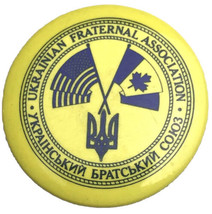USA Canada Ukraine Fraternal Association Friendship Pin Button Pinback Vintage - £9.42 GBP