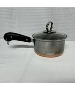 Revere Ware 1 Qt Saucepan Copper Clad Stainless Soup Pot Gravy Warmer Gl... - $19.80