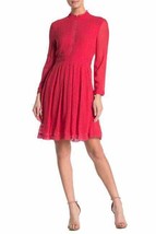 Allsaints Lilith Eyelet Fit-and-flare Dress Size 0 Coral Red Missing Tag - $34.65