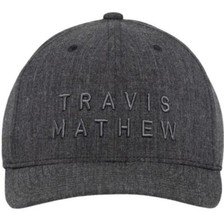 Travis Mathew Golf Men&#39;s Rockdale Hat Cap Snapback One Size Heather Black  - £23.83 GBP