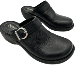 Born Concepts women&#39;s black leather mules w/strap &amp; buckle size 5.5 - $407.24 MXN