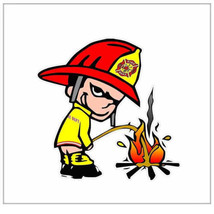 Fireman Pee on Fire Decoration Car Stickers Personality Bumper Surfboard... - £7.81 GBP