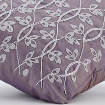 Two Tone White Leaf, Purple 16&quot;x16&quot; Silk Pillowcase - £22.60 GBP+