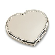 Nickel-Plated Beaded Heart Compact Mirror - £24.28 GBP