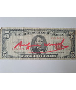 Andy Warhol Original Signed FIVE DOLLAR BILL with Certificate, year 1976 - £235.51 GBP