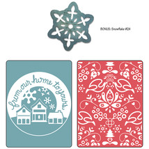 Sizzix Basic Grey Nordic Holiday Collection Sizzlits Die And Embossing Folder Fr - £17.88 GBP