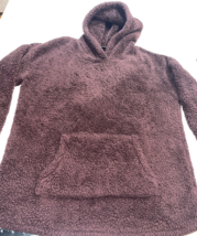 DESIGNER 32 DEGREE HEAT SOFT FLEECE 100% POLYESTER BROWN HOODED SWEATER ... - $20.21