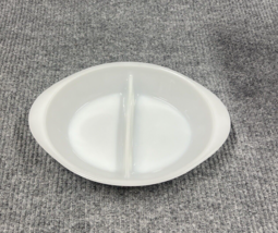 Vintage GLASBAKE Divided Dish Milk Glass Baking Casserole J2352 USA Made... - $23.88