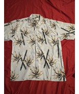 EMVO Men’s Bamboo Print Hawaiian Shirt Size M Button-Up Made in China - $15.35 CAD