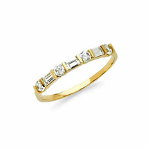 0.50ct Round Cut Moissanite Wedding Band Anniversary Ring 14k Yellow Gold Plated - £58.69 GBP