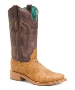 Women&#39;s CORRAL BOOTS Leather Embroidered Square Toe Rodeo Boots Wide Wid... - €135,11 EUR