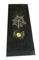Nantucket Halloween Fingertip Towels Spider Embroidered Black Set of 2 Bathroom - £28.41 GBP