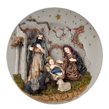 VTG Christmas Nativity Scene 3D Wall Hanging Plate Plaque Mary Joseph Baby Jesus - £31.41 GBP