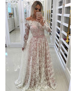 Elegant Long Sleeves Lace Prom Dresses Evening Dress - £142.34 GBP