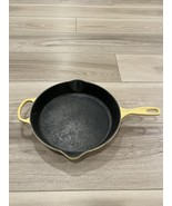 Le Creuset Yellow #30 Double Spout 12&quot; Enameled Cast Iron Skillet Fry Pa... - $98.99
