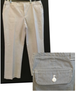 Liz &amp; Co Liz Claiborne Blue White Striped Pants w/Stretch Weekenders Wom... - $18.80