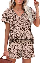 2 Piece Short Sleeve V Neck Lounge Set - $60.18