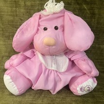 Puffalump Fisher Price Puppy Dog Plush 8003 Stuffed Animal Pink With Romper 1986 - £24.35 GBP