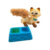 Littlest Pet Shop Siamese Cat Fluffy Tail 1994 Kenner Vintage LPS Food Dish Set - £11.94 GBP