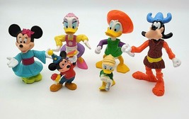 Vintage Disney PVC Figures Epcot Kelloggs Applause Lot 6 Mickey Mouse Goofy VG - £7.53 GBP