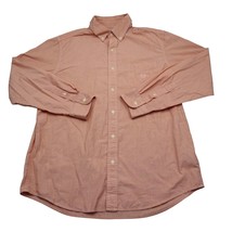 Chaps Shirt Mens L Peach Long Sleeve Easy Care Casual Button Down Collared - £15.42 GBP