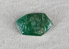 Natural Zambian EMERALD Fancy Carved 9.99 Carats Gemstone Ring Pendant Designing - £94.10 GBP