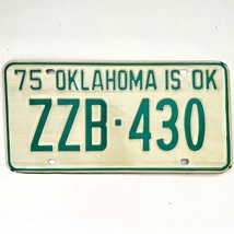 1975 United States Oklahoma Tulsa County Passenger License Plate ZZB-430 - £14.72 GBP