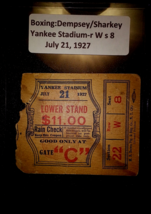 1927 Jack Dempsey Vs Jack Sharkey At Yankee Stadium 7/21/1927 Boxing Ticket - £187.45 GBP