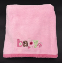 Carter&#39;s Baby Blanket Ladybug Embroidered Single Layer - £17.32 GBP